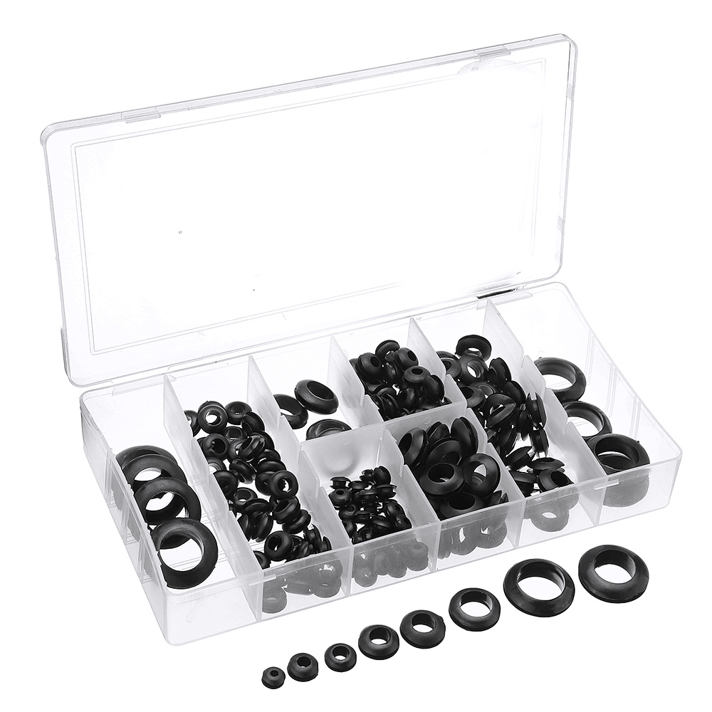 Suleve™ MXRW5 180Pcs Rubber O Ring Washer Grommets Ring Anti-Slip Gasket Seal Assortment Set - MRSLM