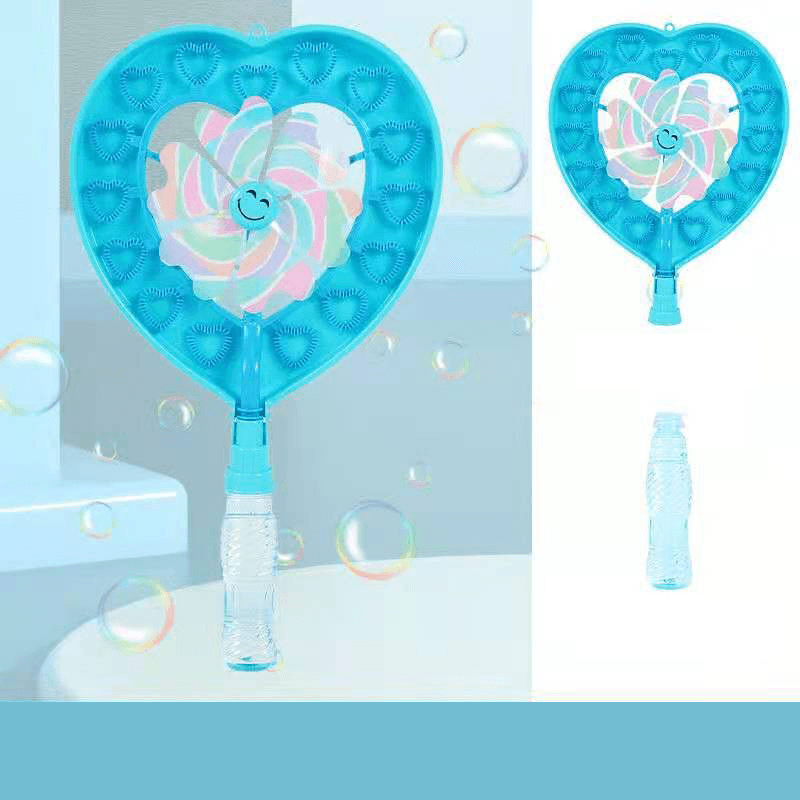 Girly Heart Bubble Wand Five Hole Multi Bubble Heart-Shaped Pinwheel Bubble Wand - MRSLM