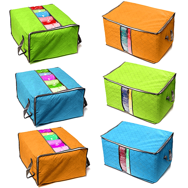 Foldable Clothes Storage Bag Pillow Blanket Quit Closet Organizer Pouch - MRSLM