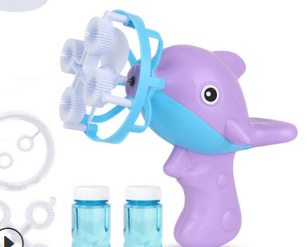 Children'S Dolphin Bubble Gun Toy Light Music Electric Bubble Camera Children'S Day Toy - MRSLM