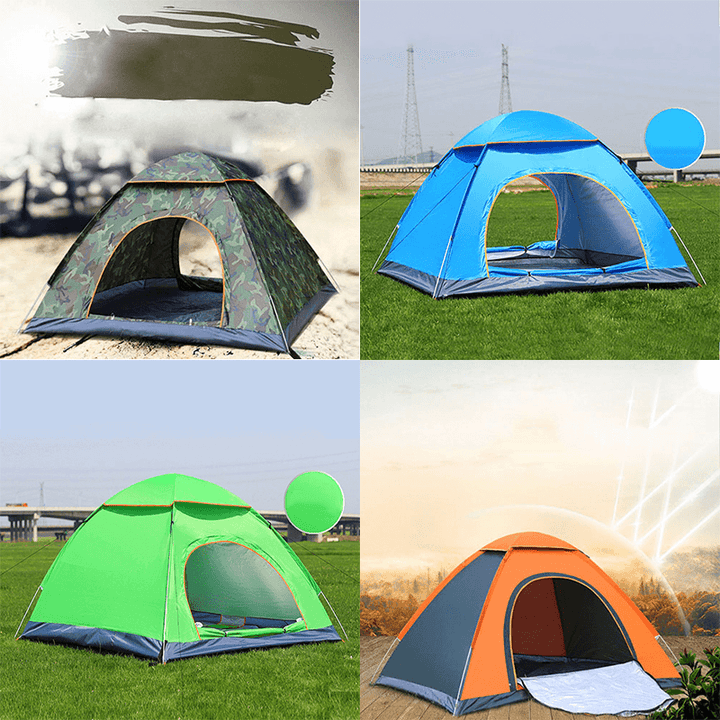 Portable Double Door Folding Tent 2-3People Waterproof Fully Automatic Tent Outdoor Camping Hiking Traveling Tent Sunshade - MRSLM