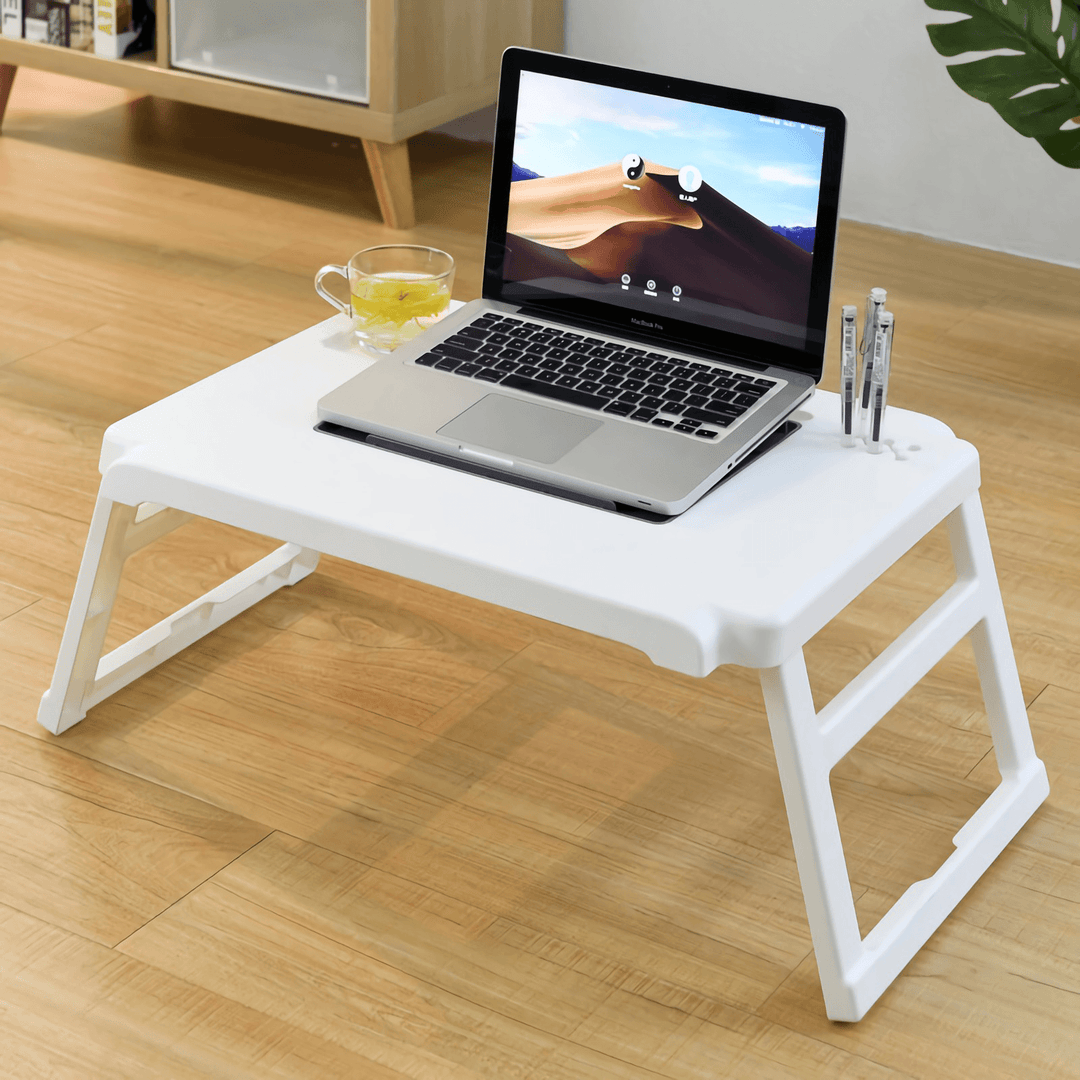 Folding Notebook Computer Desk Stand Portable Plastic Learning Desk Multifunctional Storage Desk for Laptop Notebook Bedroom Desk - MRSLM