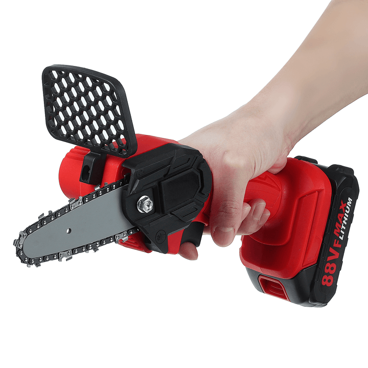 Mini Electric Chain Saw 1500W 24V One-Hand Saw Wood Cutter Cordless 4 Inch - MRSLM