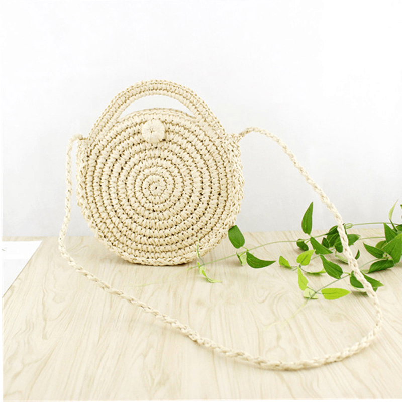 Women Straw Canteen Light Crossbody Bag Phone Bag Beach Bags - MRSLM