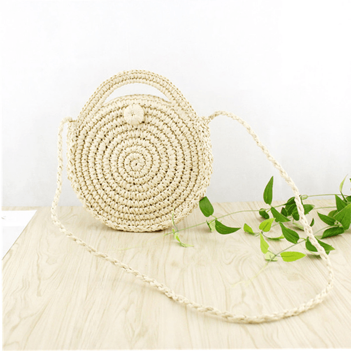 Women Straw Canteen Light Crossbody Bag Phone Bag Beach Bags - MRSLM