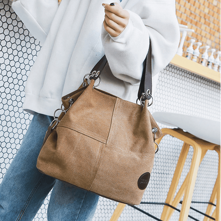 Women Casual Canvas Multi-Carry Handbag Shoulder Bag - MRSLM