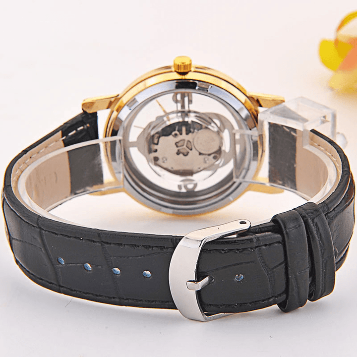 Hollow-Out Skull Real Belt Quartz Watch Fashion Double-Sided Vintage Men Women Watch - MRSLM