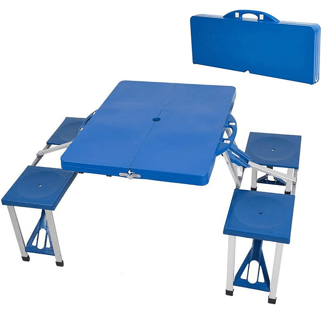 Aluminum Picnic Camping Foldable Table Bench Seat Outdoor Portable Folding 4-Seats - MRSLM