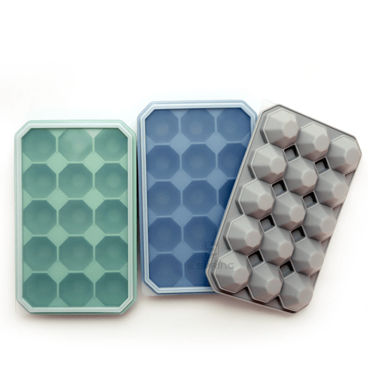 15 Grid Diamond Ice Tray Silicone Stackable Square Kitchen Ice Mold Set for Home Kitchen Accessories - MRSLM