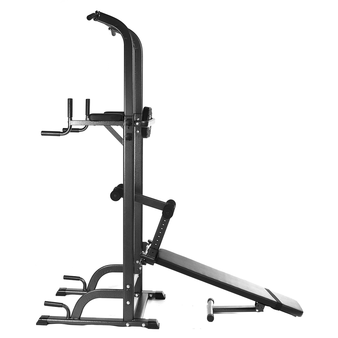 11 Levels Height Adjustable Pull up Bar Power Tower Dip Station Home Gym Strength Training Durable Single Parallel Bars Push Ups Stands Equipment - MRSLM