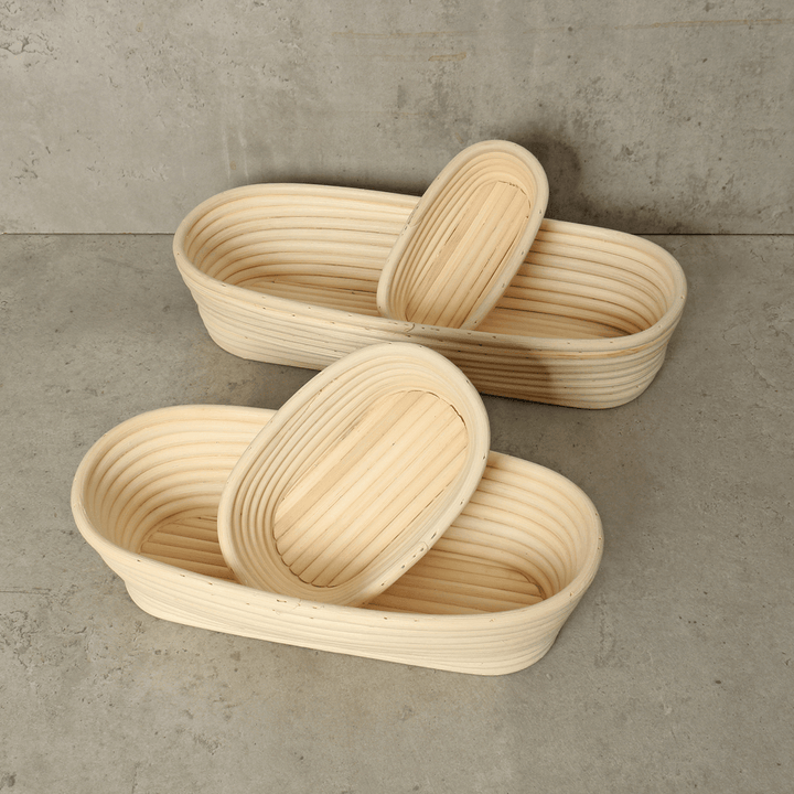 Long Oval Banneton Bread Dough Proofing Rattan Brotform Storage Baskets Loaf Proving Rising 4 Sizes - MRSLM