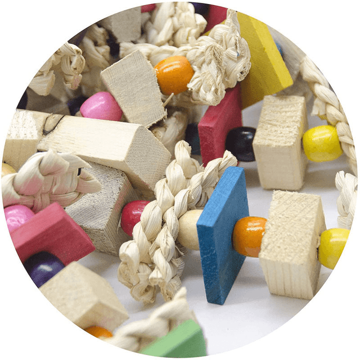 Wooden Pillars Color Beads Square Corn Leaves Biting Climbing Strings - MRSLM