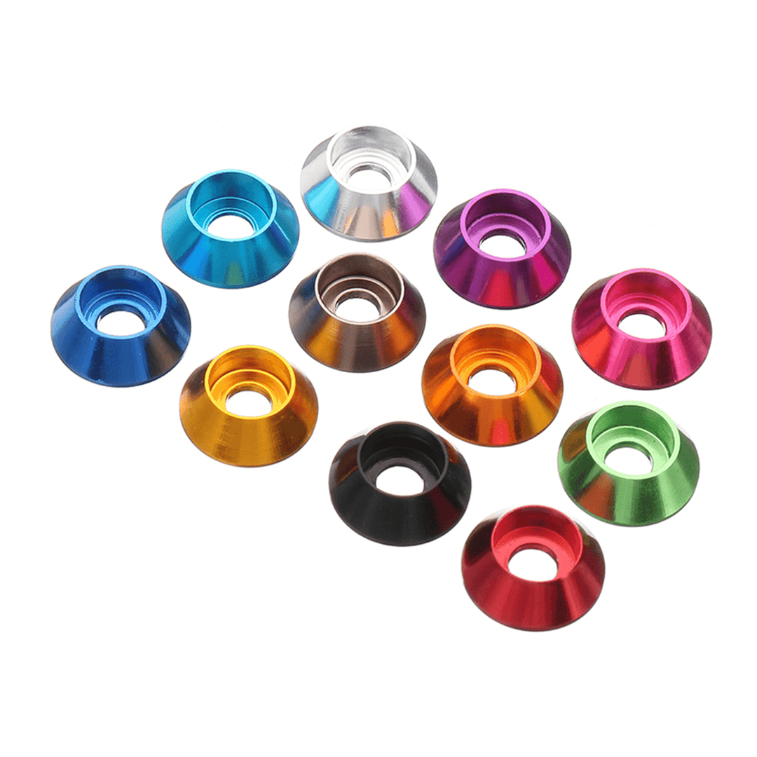 Suleve™ M6AN1 10Pcs M6 Cup Head Hex Screw Gasket Washer Nuts Aluminum Alloy Multicolor - MRSLM