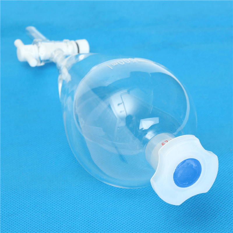 500Ml 24/29 Joint Lab Glass Pear Shape Separatory Funnel with PTFE Stopcock - MRSLM