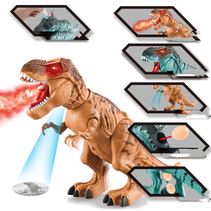 Children'S Electric Spray Egg Laying Dinosaur Toy with Light and Sound Effect - MRSLM