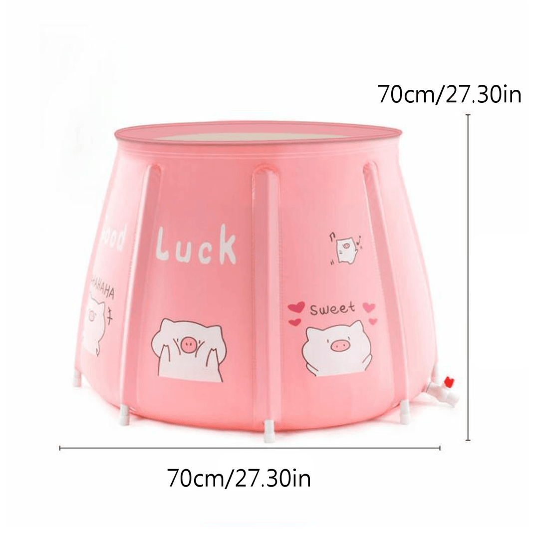 70Cm Portable Bathtub Folding Bath Bucket Adult Tub Baby Swimming Pool Bathroom SPA - MRSLM