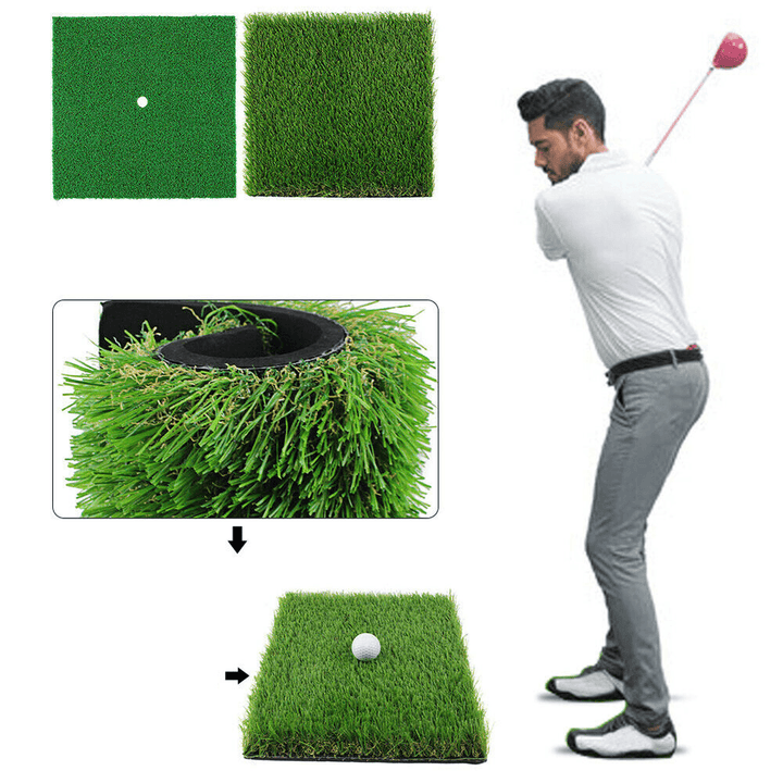 1X1.25M Golf Grass Mat Practice Training Lawn Mat Golf Hitting Mat with Tees Durable Golf Pad - MRSLM