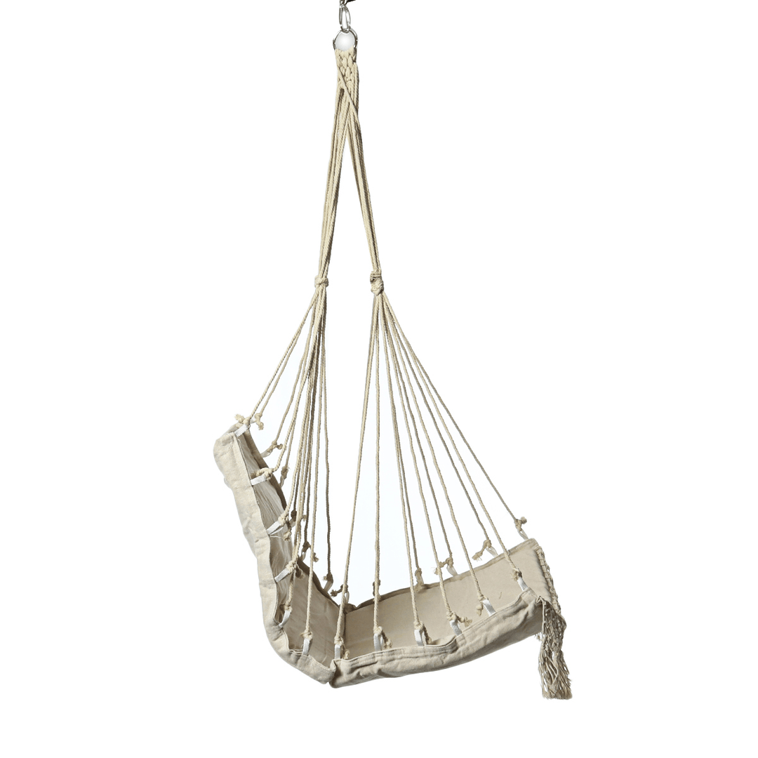 Tassel Hanging Chair Canvas Swing Hanging Chair Stable Indoor Outdoor Garden Travel Swing - MRSLM