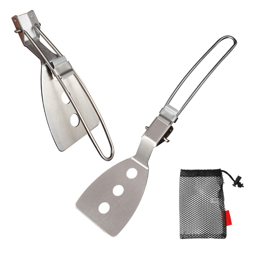 304 Stainless Steel Foldable Portable Spatula Turner Shovel Cooking Cookware for Outdoor Hiking Camping - MRSLM