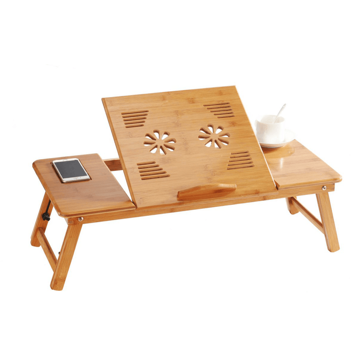 50X30X4Cm Adjustable Foldable Laptop PC Desk Portable Bamboo Bed Notebook Table Holder - MRSLM