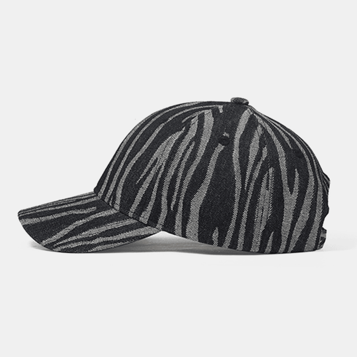 Men Cotton Striped Pattern Adjustable Cap Casual Sunshade Baseball Cap - MRSLM