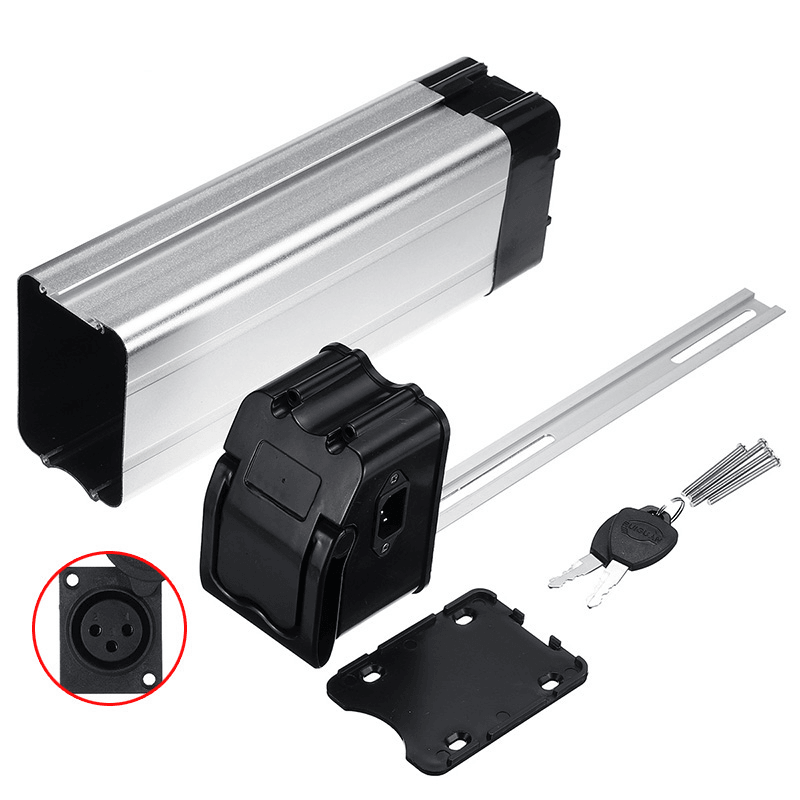 E-Bike Battery Case Aluminum Alloy DC Charging Port Battery Holder Case E-Bike Accessories without Battery - MRSLM