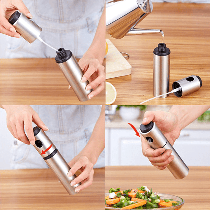 Kitchen Oil Spray Empty Bottle Vinegar Bottle Oil Dispense Seasoning Vinegar Bottle Soy Sauce Bottle Salad Bbq Cooking Glass Oil Sprayer - MRSLM