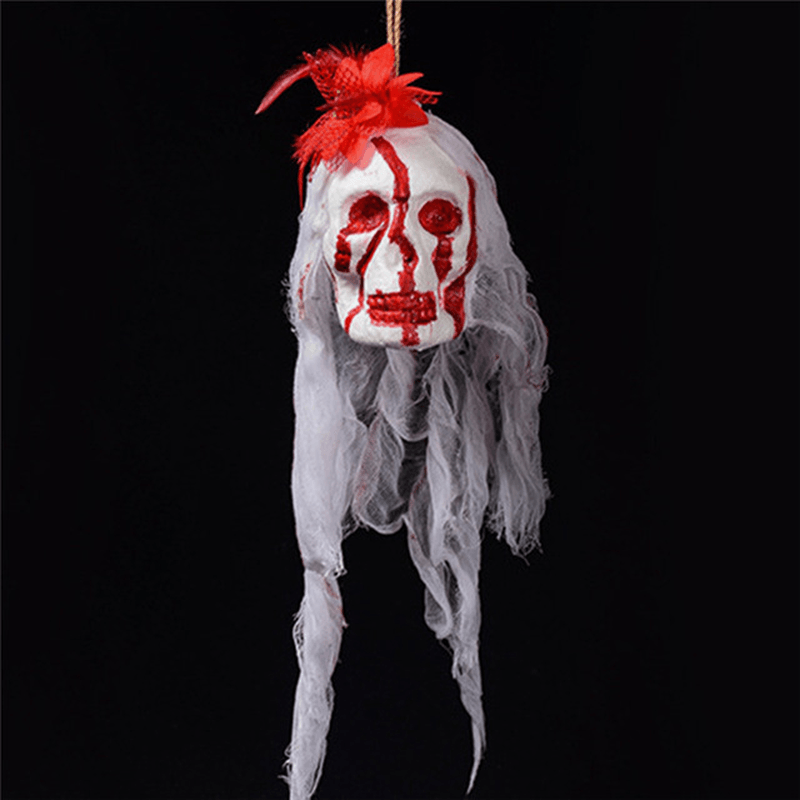 Halloween Decorations Horror Props Horrible Skeleton Bleeding Skull Scary Spooky Hanging Props Party Decor Supplies - MRSLM