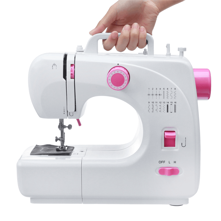 Mini 16 Stitches Electric Sewing Machine Portable Multifunction Clothes Pillowcases Sheets Sewing Machine - MRSLM