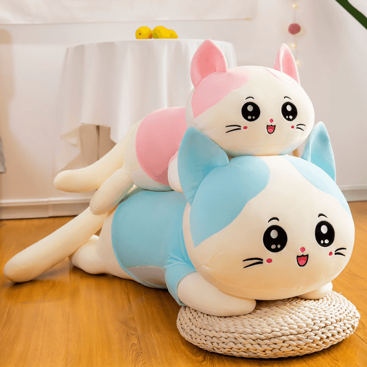 Cute Cat Plush Toy Sofa Cushion Long Throw Pillow - MRSLM