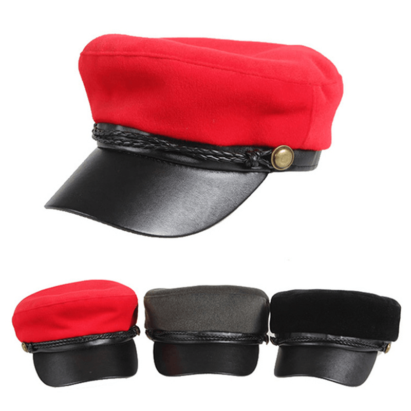 Women Patchwork Velvet French Elegant Style Beret Cap Flag H - MRSLM