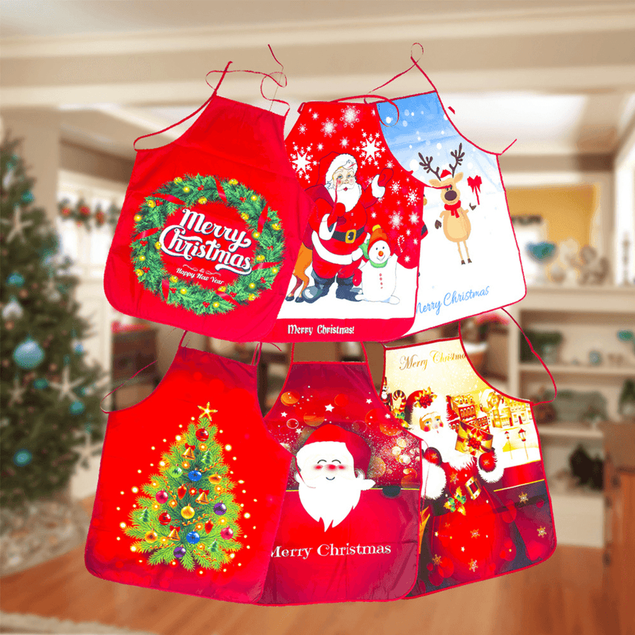 80 X 60Cm 2020 New Year Christmas Christmas Apron Christmas Decorations for Kitchen Santa Claus Xmas Decor - MRSLM