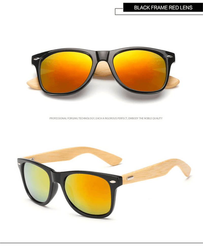 Wood Bamboo Sunlasses for Women Men Wooden Sun Lasses - MRSLM