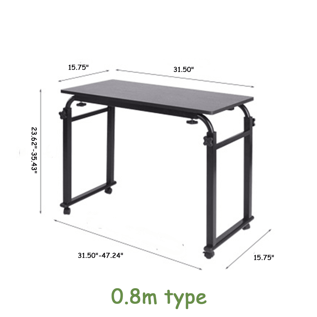 Adjustable Rolling Laptop Computer Desk Bed Desk over Bed Lap Desk Table Foldable Breakfast Serving Bed Tray with Wheels - MRSLM