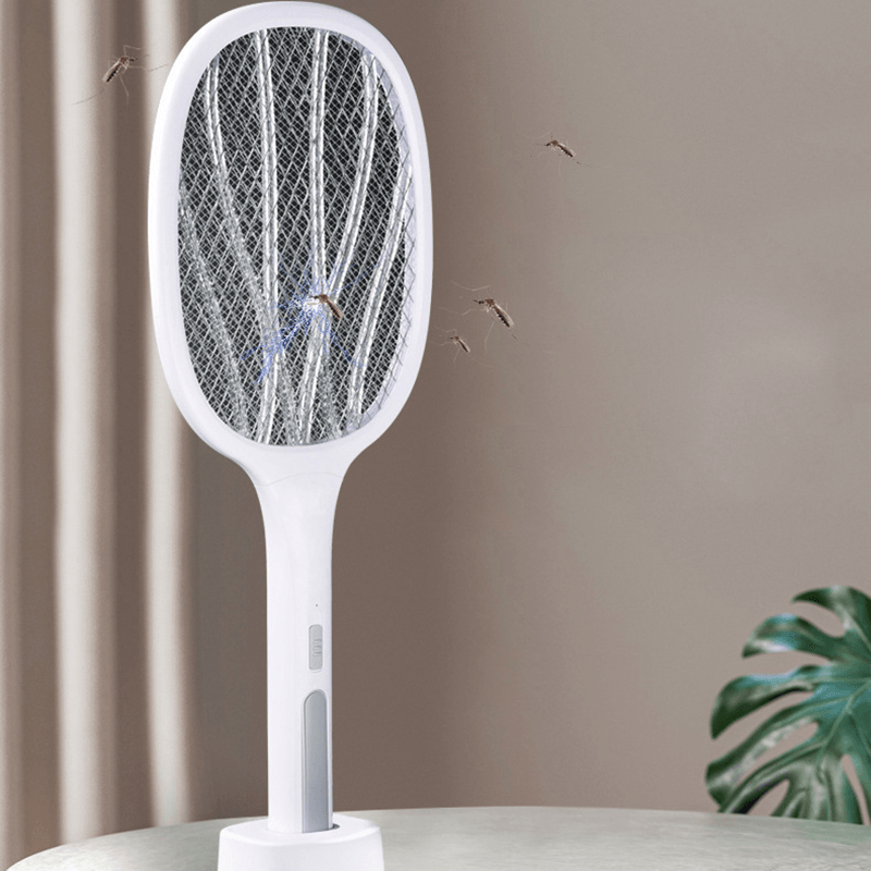 2 in 1 6/10 LED Mosquito Killer Lamp 3000V Electric Mosquito Swatter USB Rechargeable Insect Mosquito Repellent Trap - MRSLM