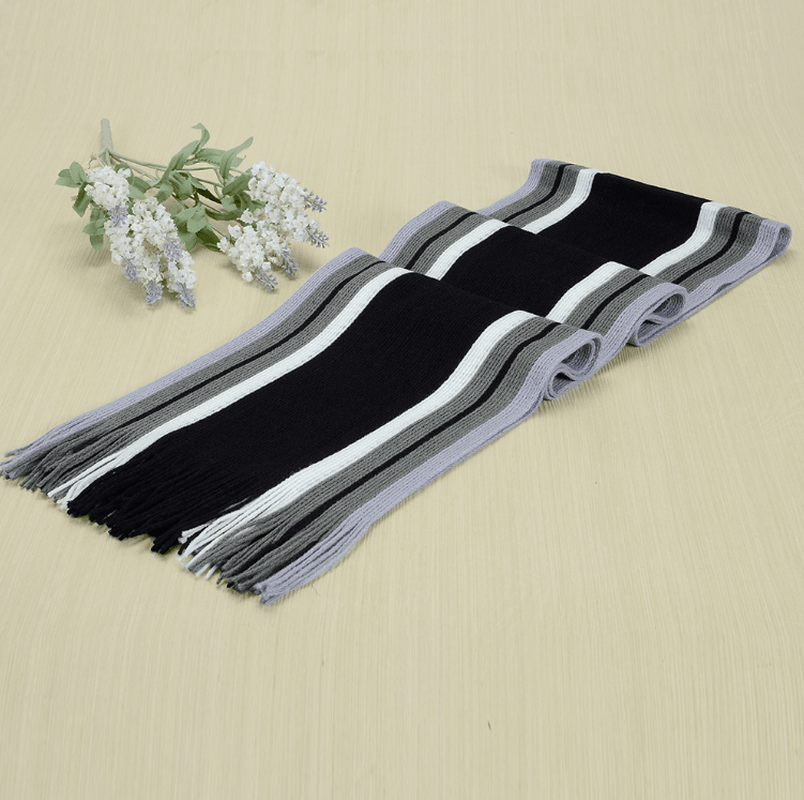 Knitted Warmth and Color Matching Striped Men'S Scarf - MRSLM