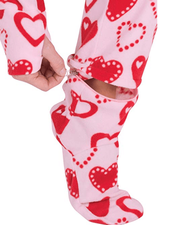 Hoodie Front Zipper Polar Fleece Footed Pajamas - MRSLM