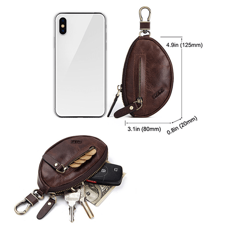 GZCZ Genuine Leather Car Key Holder Key Bag - MRSLM