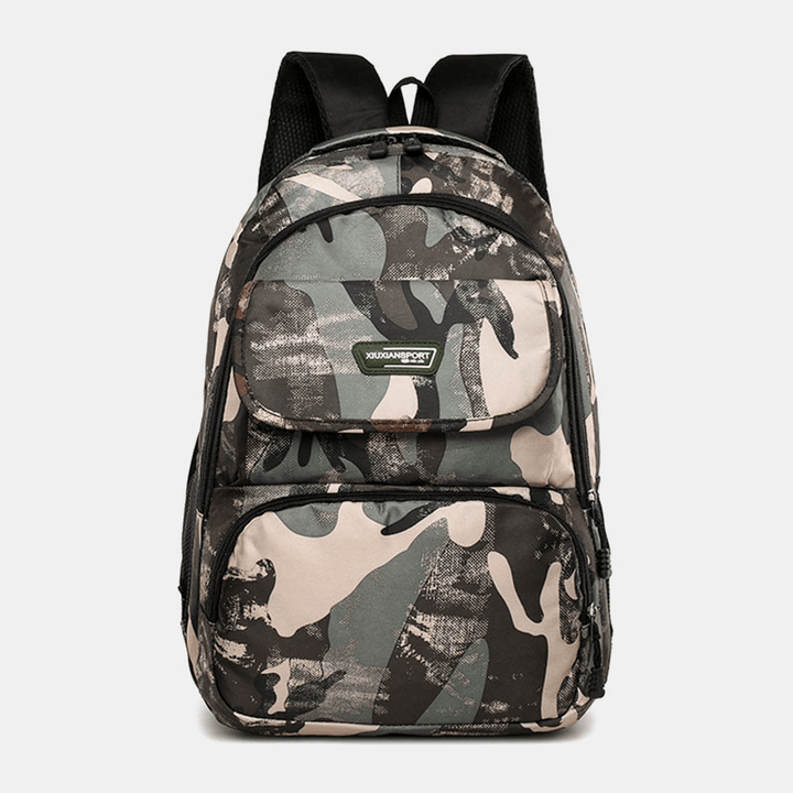 Men Large Capacity Camouflage Waterproof Student School Bag 15.6 Inch Laptop Bag Travel Outdoor Backpack - MRSLM