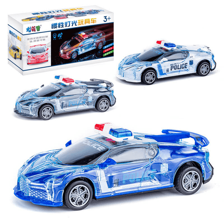 Children'S Electric Universal Transparent Police Car Toy - MRSLM