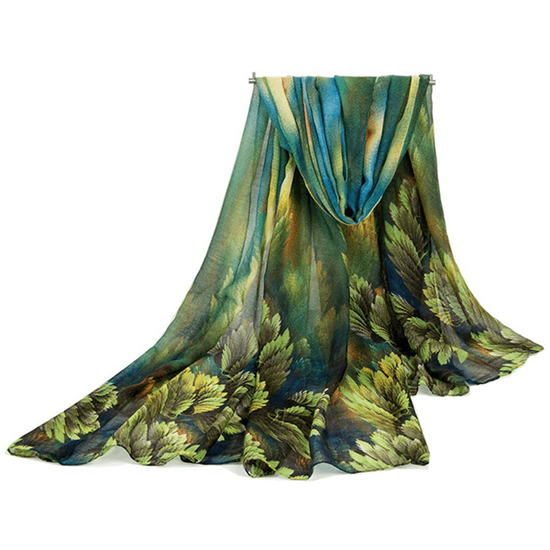 180CM Women Voile Coral Flower Printing Scarf Casual Oversize Warm Soft Scarves Shawls - MRSLM