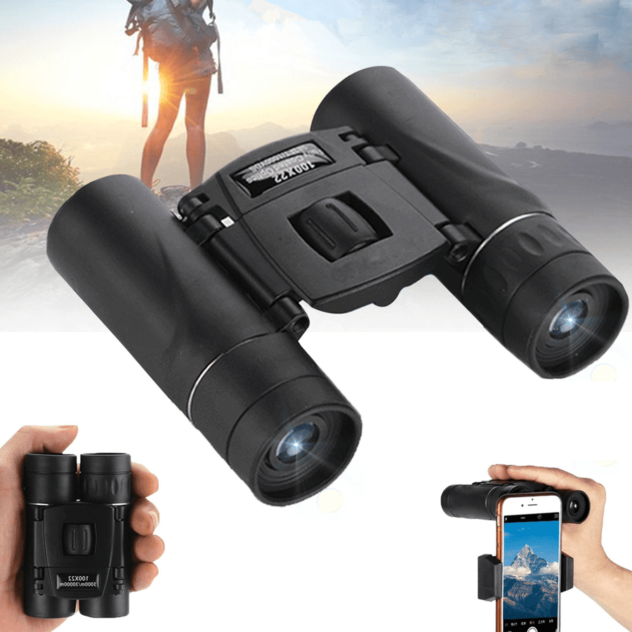 100X22 Folding HD Binoculars High Powered Night Vision Telescope Outdoor Camping Travel - MRSLM