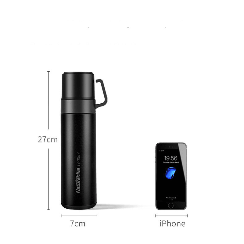 Naturehike NH17S020-B 600Ml 304 Stainless Steel Vacuum Cup Double Lid Bottle Camping Travel - MRSLM