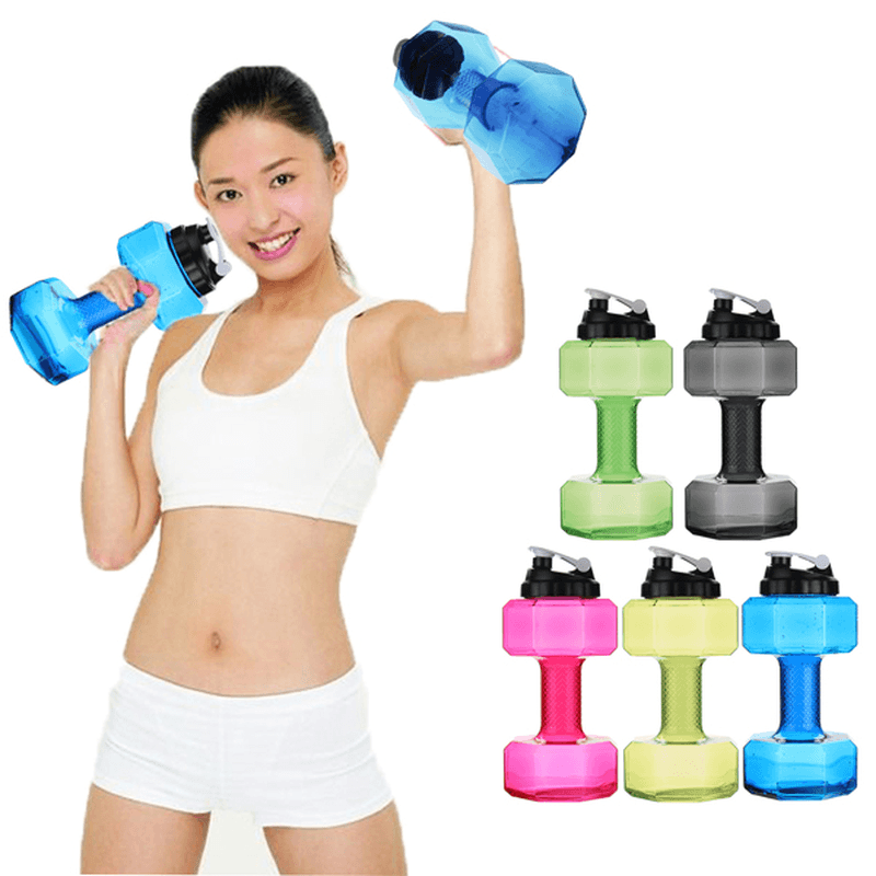 2.5L Large Capacity BPA Free Gym Training Drink Dumbbell Water Bottle Travel Sport Cup Kettle Jug - MRSLM