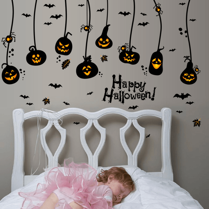 Miico SK9094 Trick or Treat Halloween Wall Sticker Room Decoration for Be Happy Halloween Party - MRSLM