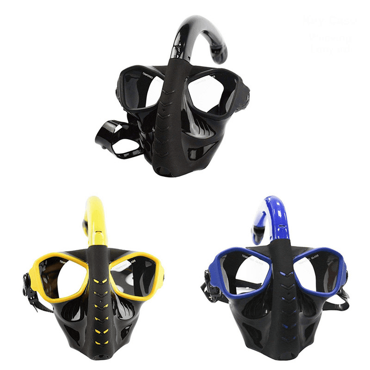 Anti-Fog Snorkel Mask Underwater Diving Full Face Swimming Goggles with Breathable Tube - MRSLM