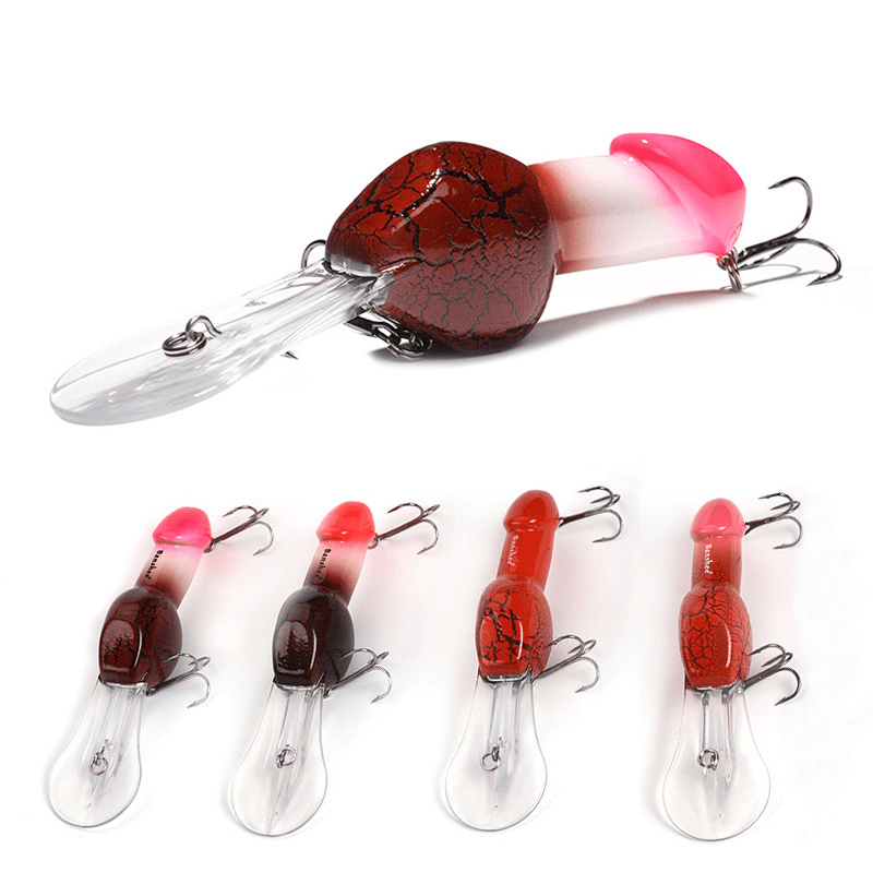 ZANLURE 1PCS 85Mm 27G Big Minnow Hard Fishing Lure Diving 2-3M Swimbait Funny Rattle Bait Crankbait Spinner Bass with Trible Hooks Gift for Men - MRSLM