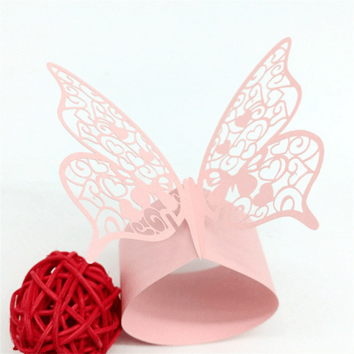 Laser Cut Butterfly Shape Napkin Rings for Dinners Lunch Tables Home Wedding Anniversray Party Decor - MRSLM