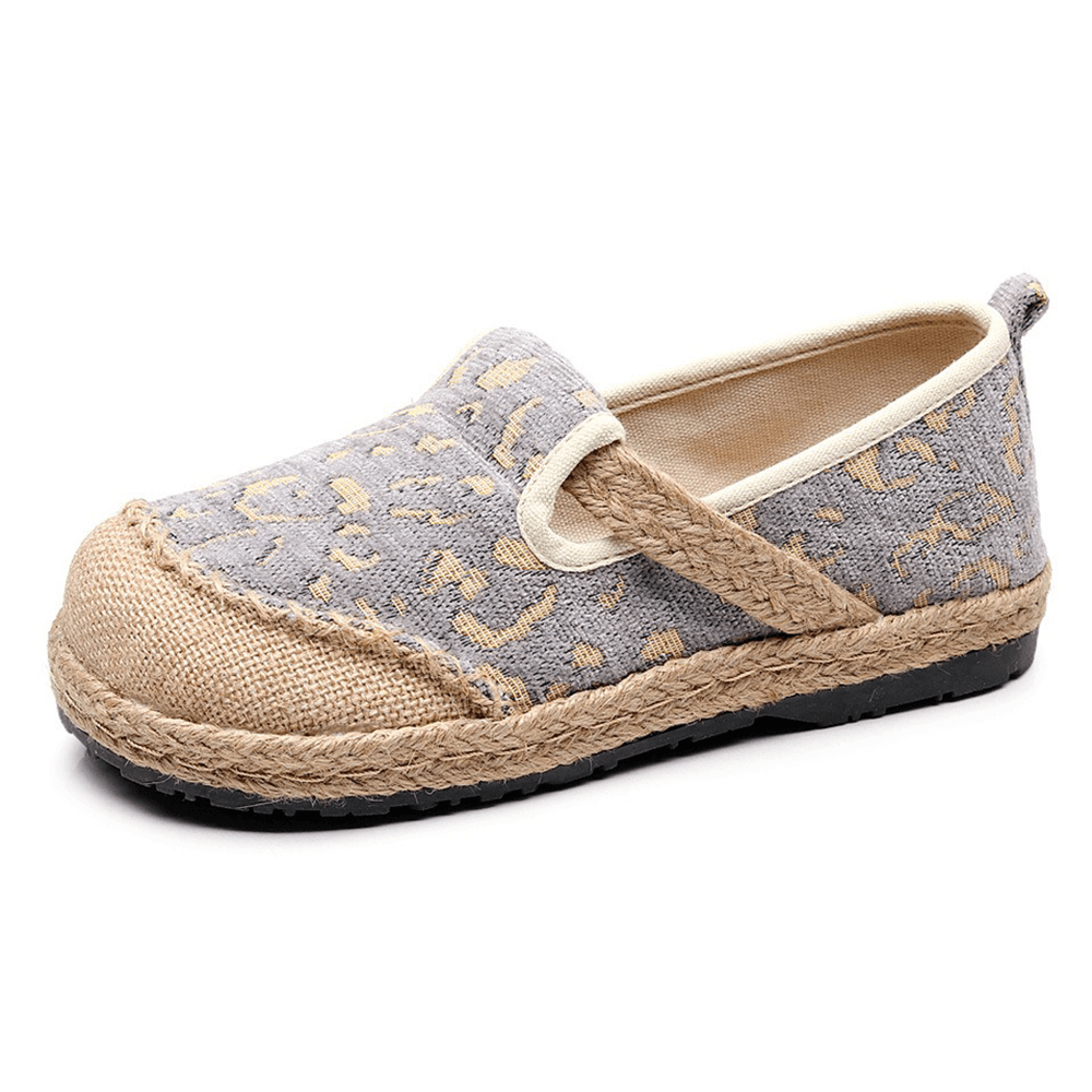 Women Linen Handmade Espadrille Comfy Wearable Casual Loafers - MRSLM