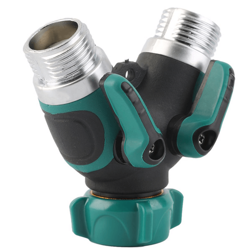 3/4 Inch Garden Hose 2 Way Splitter Valve Water Pipe Faucet Connector US Standard Thread - MRSLM